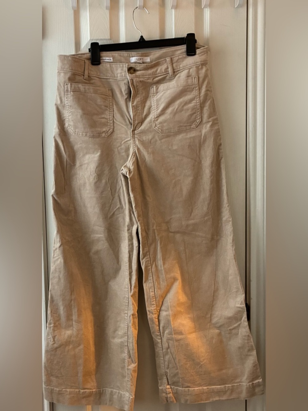 LOFT The Palmer Corduroy Wide Leg Pants - Beige